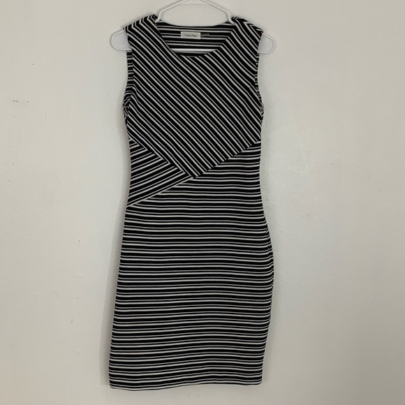 Calvin Klein Dresses & Skirts - Calvin Klein Black & White Striped Dress Size 6